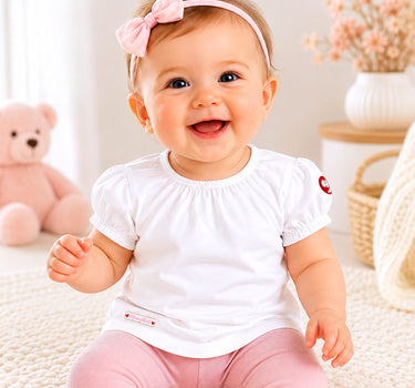BONDI Baby Mädchen Halbarm Unterziehshirt 86847 | Weiß