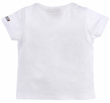 BONDI Baby Jungen Hosenträger T-Shirt "Lausbub" 91325 | Weiß Blau