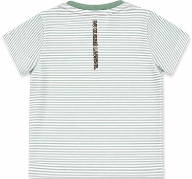 BONDI Jungen T-Shirt "Alpen" 91718 | Grün Weiß Gestreift