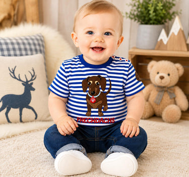 BONDI Jungen T-Shirt "Waldi" 91719 | Blau Weiß Gestreift