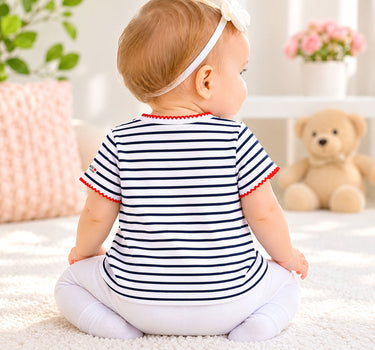BONDI Baby Kinder T-Shirt "Cherry" 86590  Weiß / Navy - Kurzarmshirt