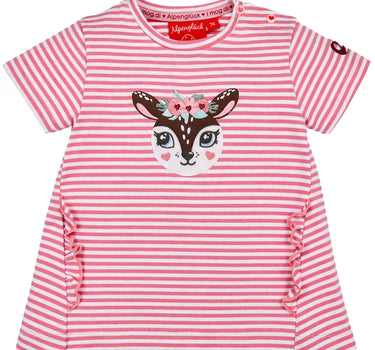 BONDI Mädchen T-Shirt "Spatzl" mit Reh 86844 | Rosa Weiß