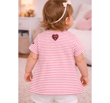 BONDI Mädchen T-Shirt "Spatzl" mit Reh 86844 | Rosa Weiß