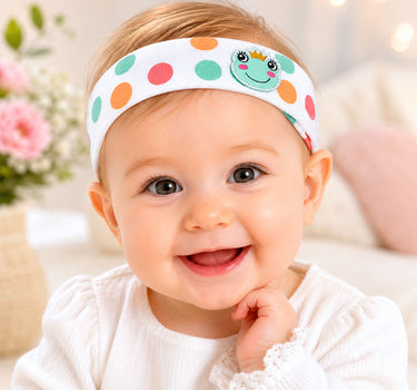 BONDI Stirnband "Froschkönig" 86578 - Weiß | Baby Mädchen Bandana