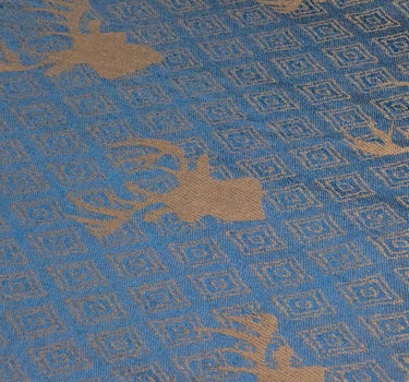 Halstuch Schal mit Hirschkopf Motiv 185 x 70 cm | Graublau / Braun
