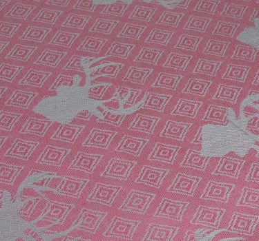 Halstuch Schal mit Hirschkopf Motiv 185 x 70 cm | Dunkles Rosa / Silber