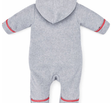 BONDI Kuscheliger Baby Fleece-Overall "Kuh" 93665 - Grau | Strampler