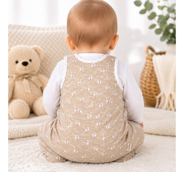 BONDI Baby Strampler "Gänschen" 93959 | gans allover Beige - Babystrampelanzug