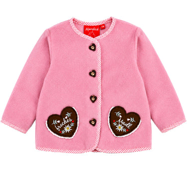 BONDI Baby Mädchen Fleecejacke "Freches Madl" 86851 | Old Rose
