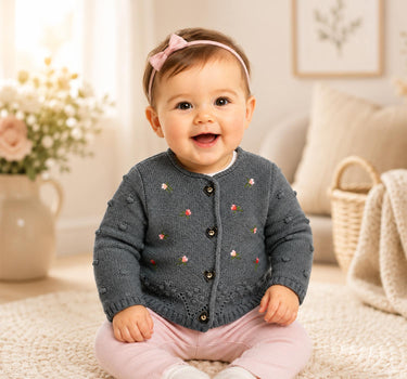 BONDI Baby Mädchen Strickjacke 86993 | Dark Green