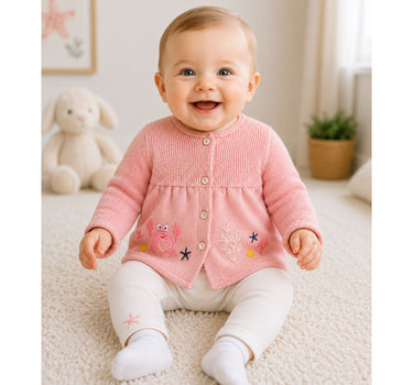 BONDI Baby Mädchen Strickjacke "Marine Life" 86693 | Candy Rosa