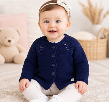BONDI Baby Mädchen Strickjacke A-Form 86593 | Navy Blau