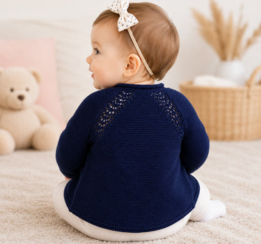 BONDI Baby Mädchen Strickjacke A-Form 86593 | Navy Blau