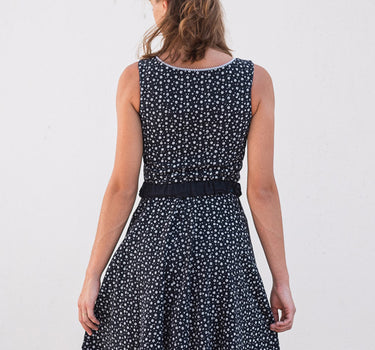 Turi Damen Trachtenkleid "Kati" mit Blümchenmuster | Marine Blau