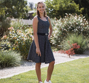 Turi Damen Trachtenkleid "Kati" mit Blümchenmuster | Marine Blau