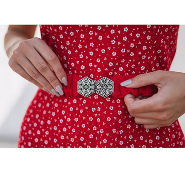 Turi Damen Trachtenkleid "Kati" mit Blümchenmuster | Rot