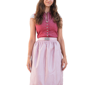 Turi Damen Dirndl "Charlotte" Hochgeschlossen | Rosa Rot - 65cm