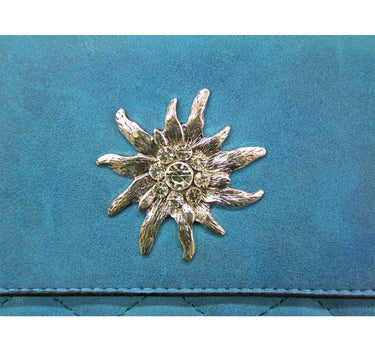 Gesteppte Trachten Handtasche "Anni" mit Edelweiß Applikation | Blau