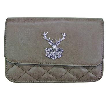 Gesteppte Trachten Handtasche "Anni" mit Hirsch Applikation | Braun
