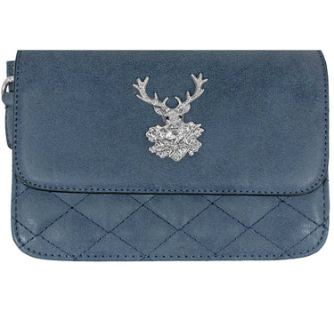 Gesteppte Trachten Handtasche "Anni" mit Hirsch Applikation | Dunkelblau