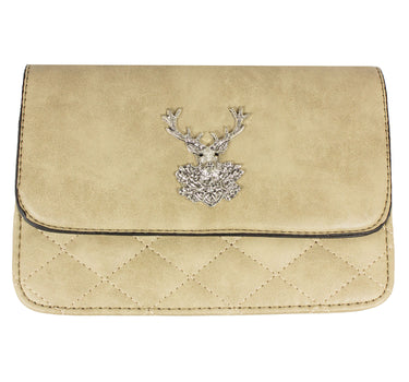 Gesteppte Trachten Handtasche "Anni" mit Hirsch Applikation | Sand
