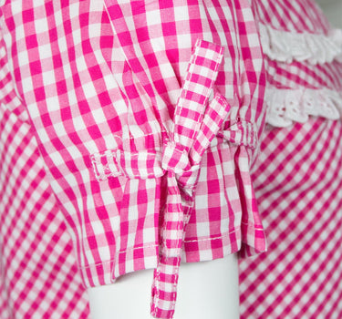 MADDOX Kinder Trachten Bluse "Emma" | Pink kariert