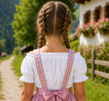 Isar-Trachten Kinder Carmen Dirndlbluse "Alina" 70729 | Weiß