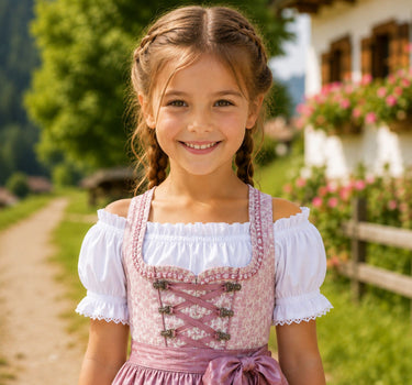 Isar-Trachten Kinder Carmen Dirndlbluse "Alina" 70729 | Weiß