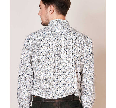 Krüger BUAM Trachtenhemd "Leon" mit Muster 911767 | Weiß Blau