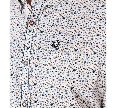 Krüger BUAM Trachtenhemd "Leon" mit Muster 911767 | Weiß Blau