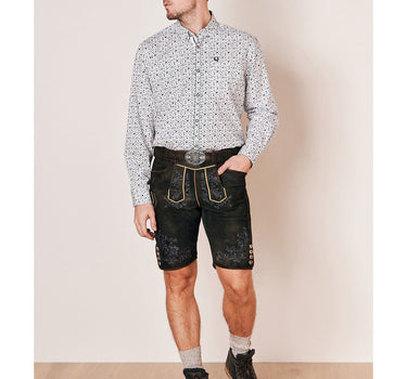 Krüger BUAM Trachtenhemd "Leon" mit Muster 911767 | Weiß Blau