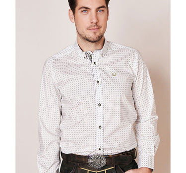 Krüger BUAM Trachtenhemd "Johann" mit Muster 912467 | Weiß Grün