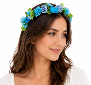 Blumen Haarreif "Liliana" mit Rosen | Türkis