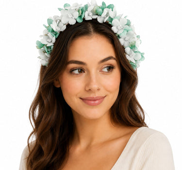 Blumen Haarreif "Marissa" mit zarten Blüten | Hellgrün