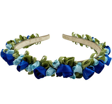 Blumen Haarreif "Rosalie" mit Rosenblüten | Blau