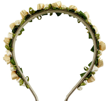 Blumen Haarreif "Rosalie" mit Rosenblüten | Creme Gold