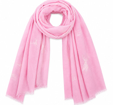 Trachten Halstuch Schal Uni mit Glitter Hirsch | Rosa