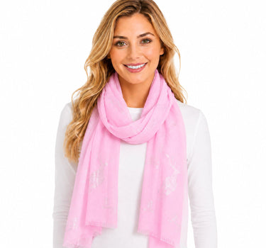 Trachten Halstuch Schal Uni mit Glitter Hirsch | Rosa