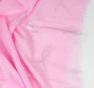 Trachten Halstuch Schal Uni mit Glitter Hirsch | Rosa