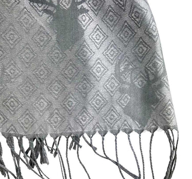 Halstuch Schal mit Hirschkopf Motiv 185 x 70 cm | Silbergrau