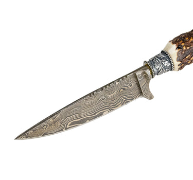 Funk Hirschhorn Trachtenmesser mit Damastklinge und Zierfigur | Fische