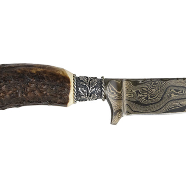 Funk Hirschhorn Trachtenmesser mit Damastklinge und Zierfigur | Adler