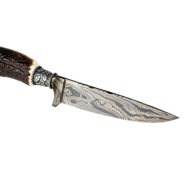 Funk Hirschhorn Trachtenmesser mit Damastklinge und Zierfigur | Adler