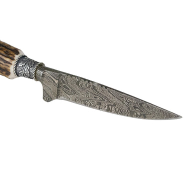 Funk Hirschhorn Trachtenmesser mit Damastklinge und Zierkappe | Edelweiß