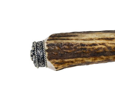 Funk Hirschhorn Trachtenmesser mit Damastklinge und Zierkappe | Edelweiß