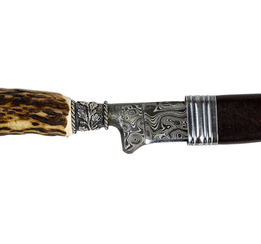 Funk Hirschhorn Trachtenmesser mit Damastklinge und Zierfigur | Hirsch