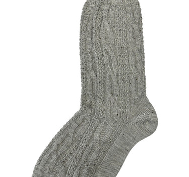 Trachten Shopper Socken mit Zopfmuster - Trachtenstrümpfe | Nussbraun Meliert