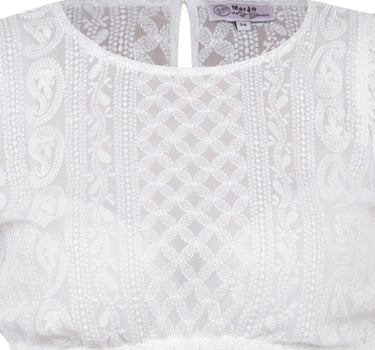 MarJo Dirndlbluse "Vellburg" 3/4 Arm | Weiß