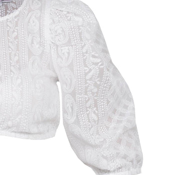 MarJo Dirndlbluse "Vellburg" 3/4 Arm | Weiß
