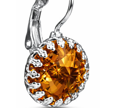 LUISIA Kronen Ohrringe "Vivana" mit Premium Kristall | Light Topaz - Hellbraun